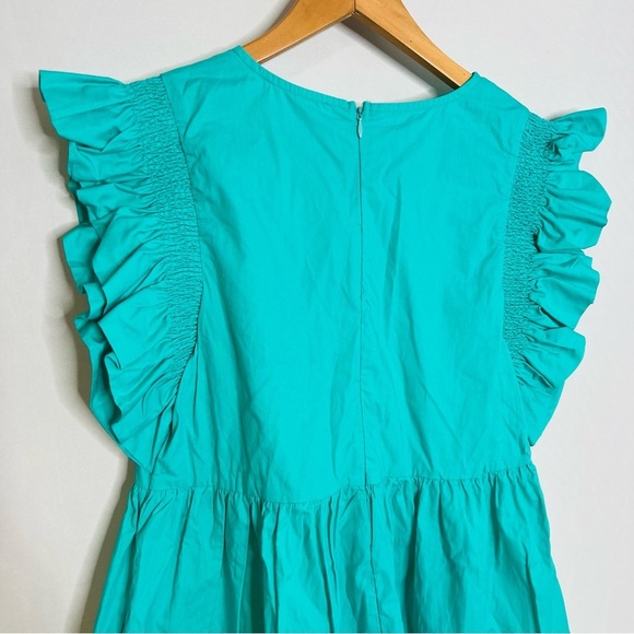 NWT! Peach Love SEQUINS MARTINI PATCH TURQUOISE COTTON MINI DRESS. Size Medium. - Picture 9 of 16